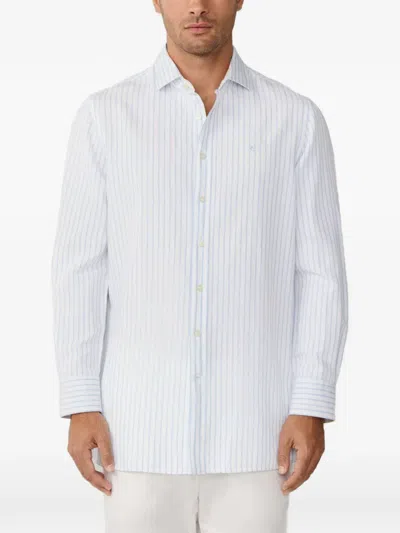 Hackett Striped-pattern Tailored-fit Shirt In White