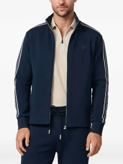 Hackett Tape-detail Zip-up Sweatshirt In Blue