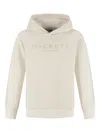 Hackett Waffle Hoodie In Neutral