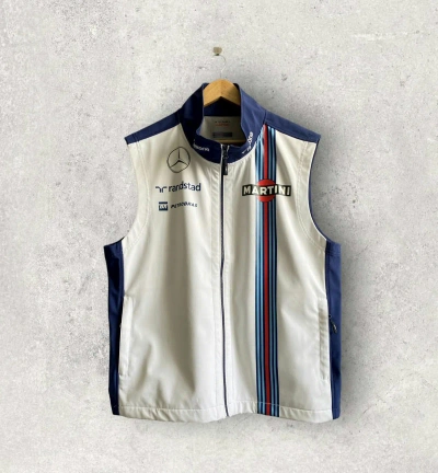 Pre-owned Hackett X Mercedes Benz Hackett Mercedes Williams Martini Racing Softshell Waistcoat In White/blue