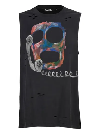 Haculla Call Your Dealer Graphic-skull Top In Black