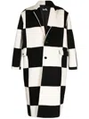 Haculla Check-pattern Wool Coat In Black