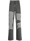 Haculla Checkerboard-print Lose-fit Jeans In Black