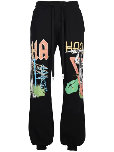 Haculla Crow Royale Wide-leg Track Pants In Black