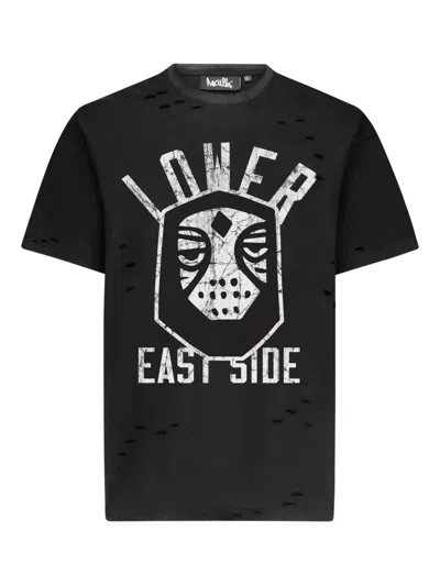 Haculla Lower East Side T-shirt Im Distressed-look In Black