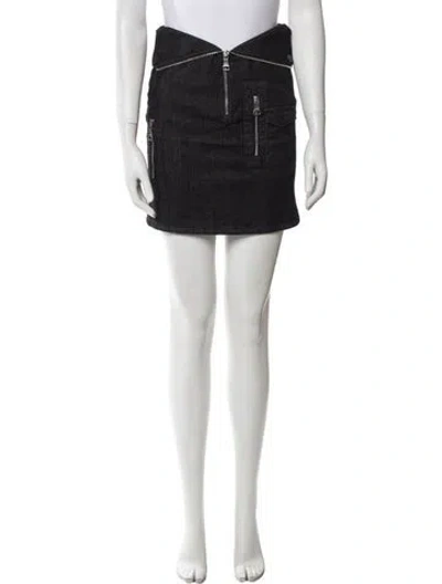 Pre-owned Haculla Embroidered Accent Mini Skirt In Black