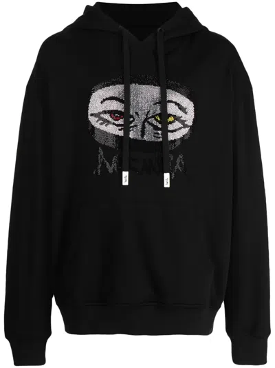 Haculla Eyes On You Studded Cotton Hoodie In Black