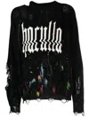 Haculla Glitched Pullover Im Distressed-look In Black