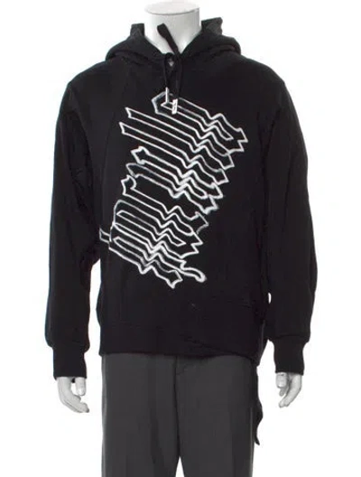 Pre-owned Haculla Graphic Print Crew Neck Hoodie In Black