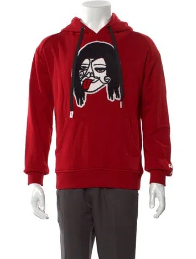 Pre-owned Haculla Graphic Print Crew Neck Hoodie W/ Tags In Red