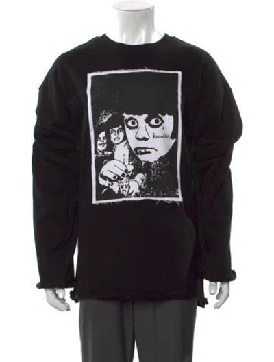 Pre-owned Haculla Graphic Print Crew Neck Sweatshirt In Black