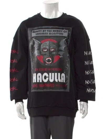 Pre-owned Haculla Graphic Print Crew Neck Sweatshirt In Black