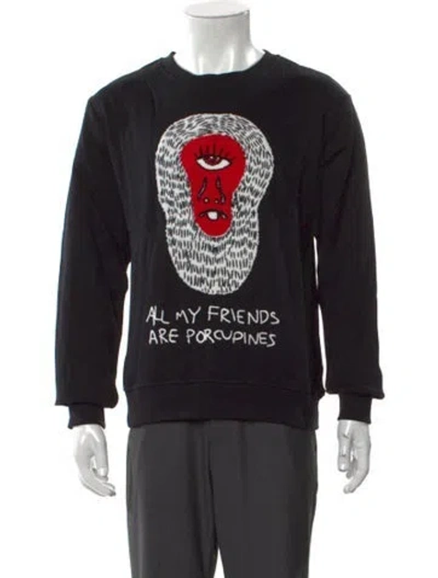 Pre-owned Haculla Graphic Print Crew Neck Sweatshirt In Black
