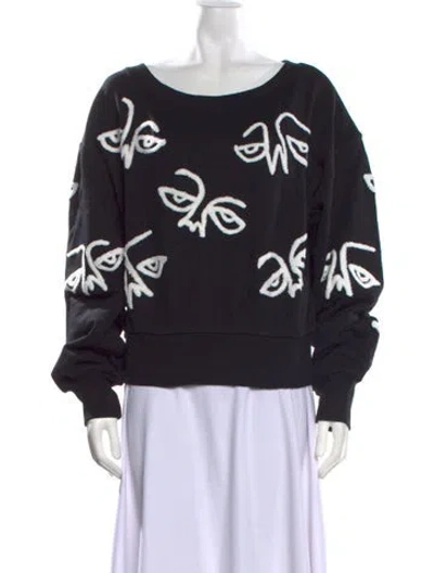 Pre-owned Haculla Graphic Print Crew Neck Sweatshirt W/ Tags In Black