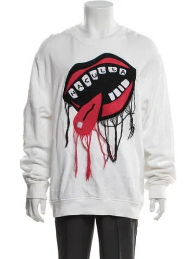 Pre-owned Haculla Graphic Print Crew Neck Sweatshirt In White