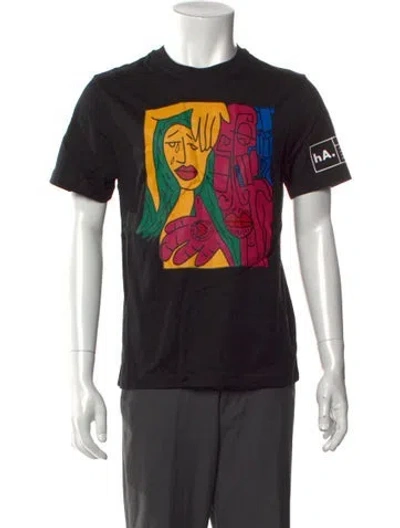 Pre-owned Haculla Graphic Print Crew Neck T-shirt In Black
