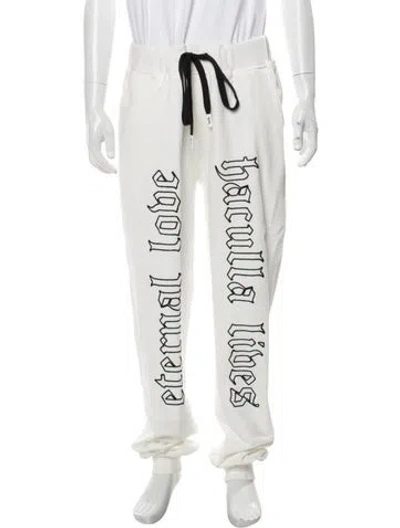 Pre-owned Haculla Graphic Print Lounge Bottoms In White
