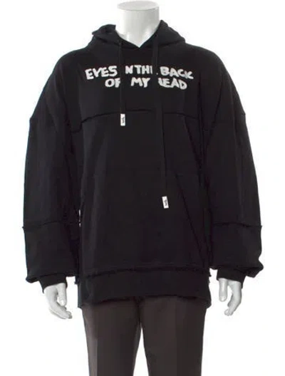 Pre-owned Haculla Graphic Print V-neck Hoodie W/ Tags In Black