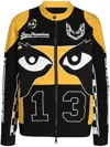 Haculla Graphic-print Zip-up Biker Jacket In Orange