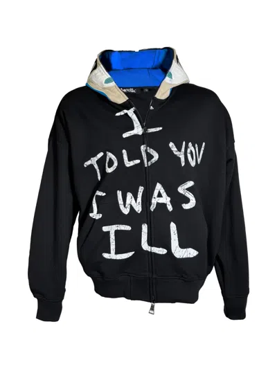 Haculla Graphic-print Zip-up Hoodie In Black