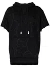 Haculla Laser Short-sleeve Hoodie In Black