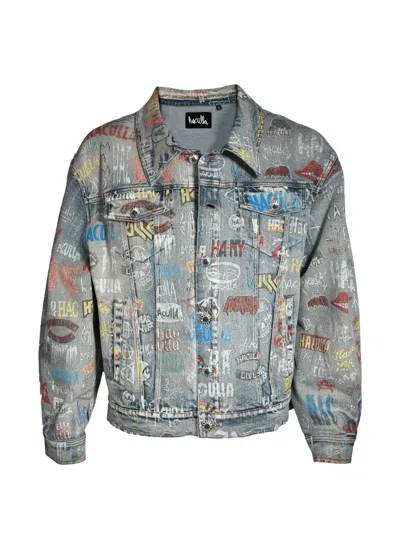 Haculla Logo-print Denim Jacket In Blue