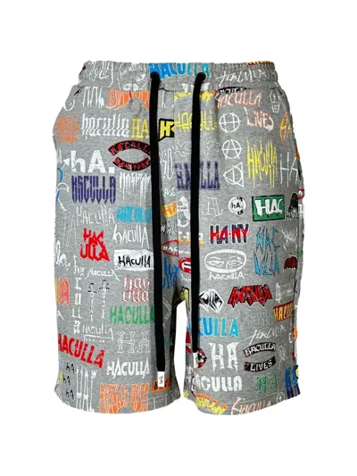 Haculla Logo-print Drawstring Shorts In Grey