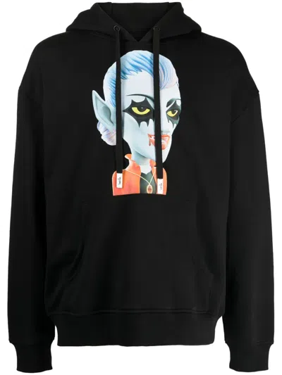 Haculla Matilda-print Cotton Hoodie In Black