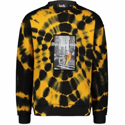 Haculla Men's Burning Crewneck Sweatshirt In Black/orange
