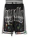 Haculla Sport-shorts Mit Farbklecks-print In Black