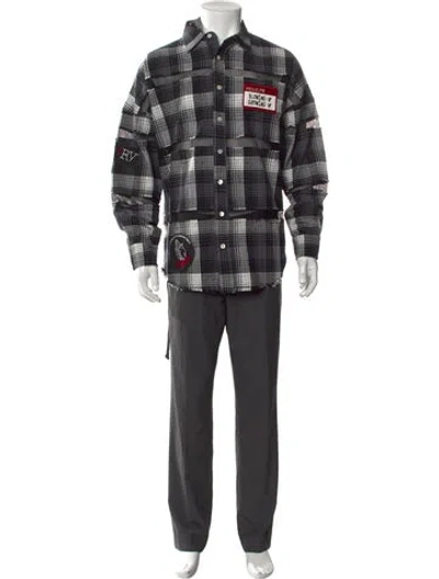 Pre-owned Haculla Plaid Print Long Sleeve Shirt In Black