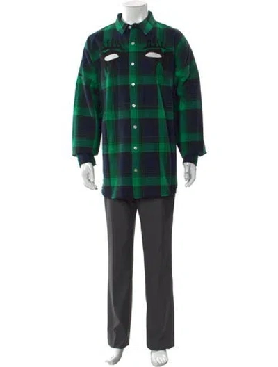 Pre-owned Haculla Plaid Print Long Sleeve Shirt In Green