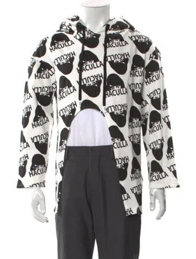 Pre-owned Haculla Printed Crew Neck Hoodie In Black