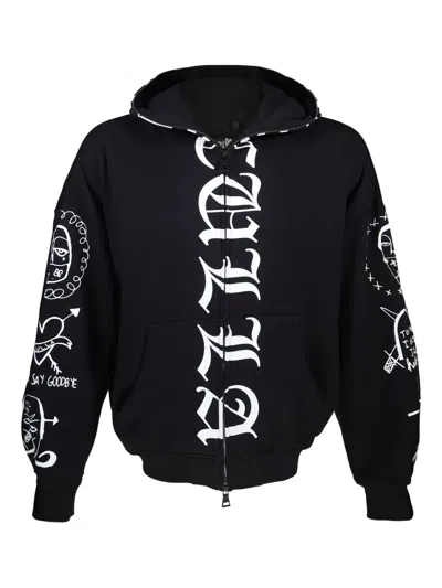 Haculla Zip-up Graphic Hoodie In Black