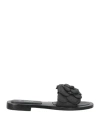 Hadel Woman Sandals Black Size 8 Leather In Black