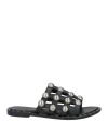 Hadel Woman Sandals Black Size 8 Leather In Black