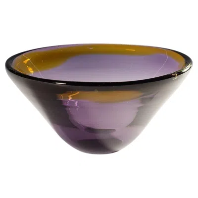 Pre-owned Hadeland Vintage Art Glas Bowl By Willy Johannsen For  (attr.) 1957 In Gray