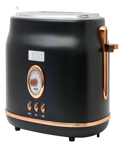 Haden Dorset 2-slice Wide Slot Toaster In Black,copper