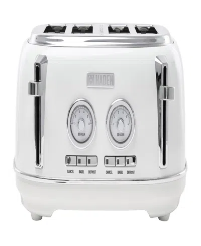 Haden Dorset 4-slice Wide Slot Toaster In Ivory,chrome
