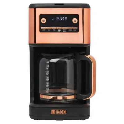 Haden Generous Brew 14 Cup Digital Drip Coffee Maker With Control Settings In Black,copper
