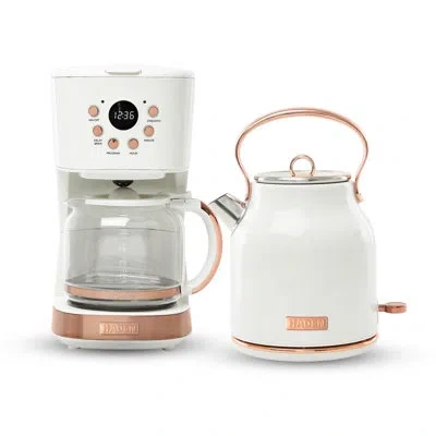 Haden Heritage 12 Cup Home Coffee Maker With Heritage 1.7 Liter Electric Kettle In Ivory