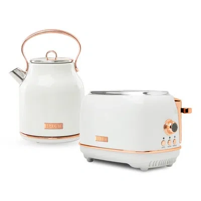 Haden Heritage 2 Slice Wide Slot Toaster With Heritage 1.7l Electric Kettle In Ivory