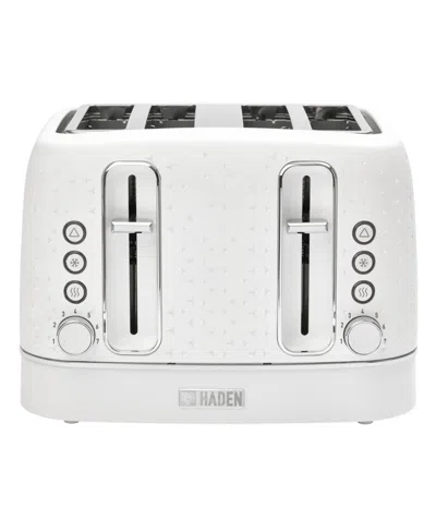 Haden Starbeck 4-slice Wide Slot Toaster In Bright White,chrome