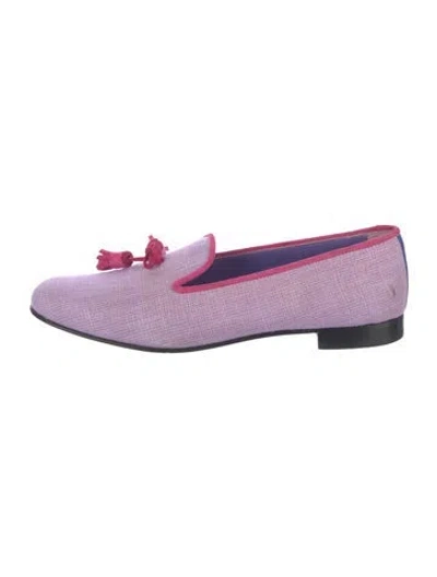 Pre-owned Hadleigh's Canvas Animal Print Loafers In Purple