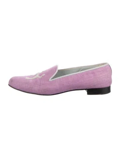Pre-owned Hadleigh's Canvas Graphic Print Loafers In Multi
