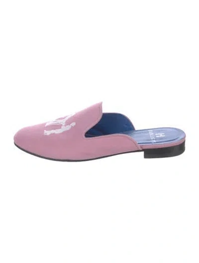 Pre-owned Hadleigh's Canvas Printed Mules In Pink