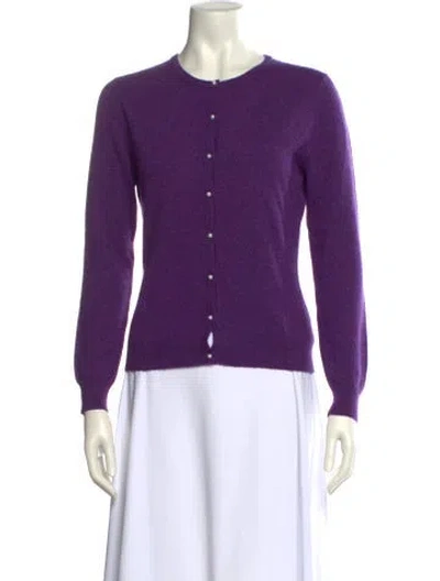 Pre-owned Hadleigh's Cashmere Crew Neck Sweater In Purple