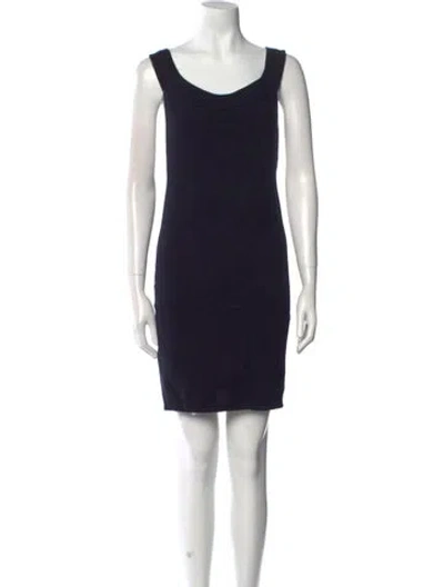 Pre-owned Hadleigh's Cashmere Mini Dress In Blue