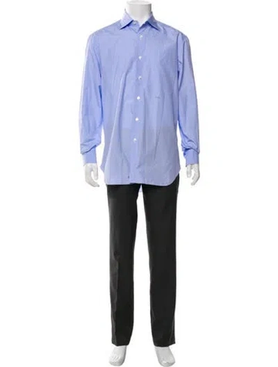 Pre-owned Hadleigh's Long Sleeve Dress Shirt In Blue