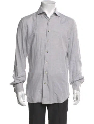 Pre-owned Hadleigh's Long Sleeve Dress Shirt In Gray